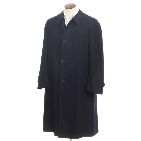Canali Navy Blue Full Length Cashmere Wool Blend Overcoat Coat Sz50 US40R - Picture 1 of 16